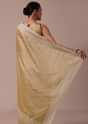 Beige Tussar Saree With Unstitched Blouse