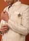 Beige Sherwani With Resham And Mirror Work
