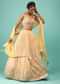 Canary Yellow Lehenga In Georgette With Floral Print And Embroidery