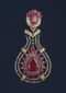 Black And Gold Plated Earrings Designed In Drop Motif With Magenta Crystals, Bugle Beads And Stones Online - Kalki Fashion