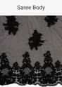 Black and green half and half saree in net and chiffon satin