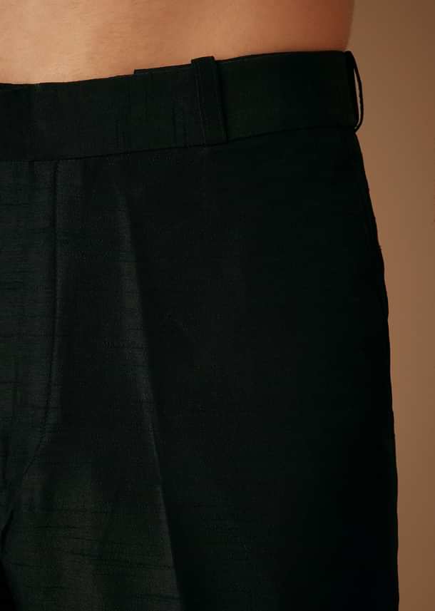 Black Banarasi Silk Indowestern Bandi Set