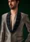 Black Banarasi Silk Tuxedo With Cut Dana And Crystal Embroidery