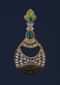 Black Carved Danglers With Crystals And Studded With Green Stone Online - Kalki Fashion