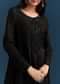 Black Chinon Kurta Set With Sequins And Cut Dana Work