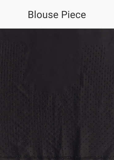 Black Chinon Saree With Thread And Stone Embellishments