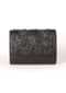 Black Clutch In Faux Leather With Floral Embroidery Online - Kalki Fashion