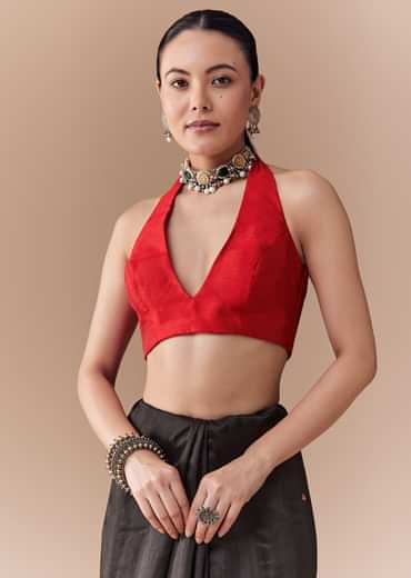 Black Cotton Linen Saree with Blouse Fabric