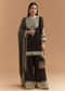 Black Georgette Palazzo Suit With Moti And Zari Work