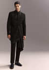 Black Indo Western Set For Men With Heavy Hand Work