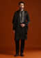 Black Kurta Set For Men With Metal Embroidery