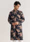 Black Pashmina Floral Kurta Set With Sequin And Beaded Embroidery