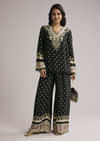 Black Printed Co Ord Set With Kurta And Palazzo