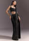 Black Ready To Drape Frill Saree With Ruching Blouse