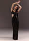 Black Ready To Wear Saree With 3D Patching And Fancy Neck Blouse