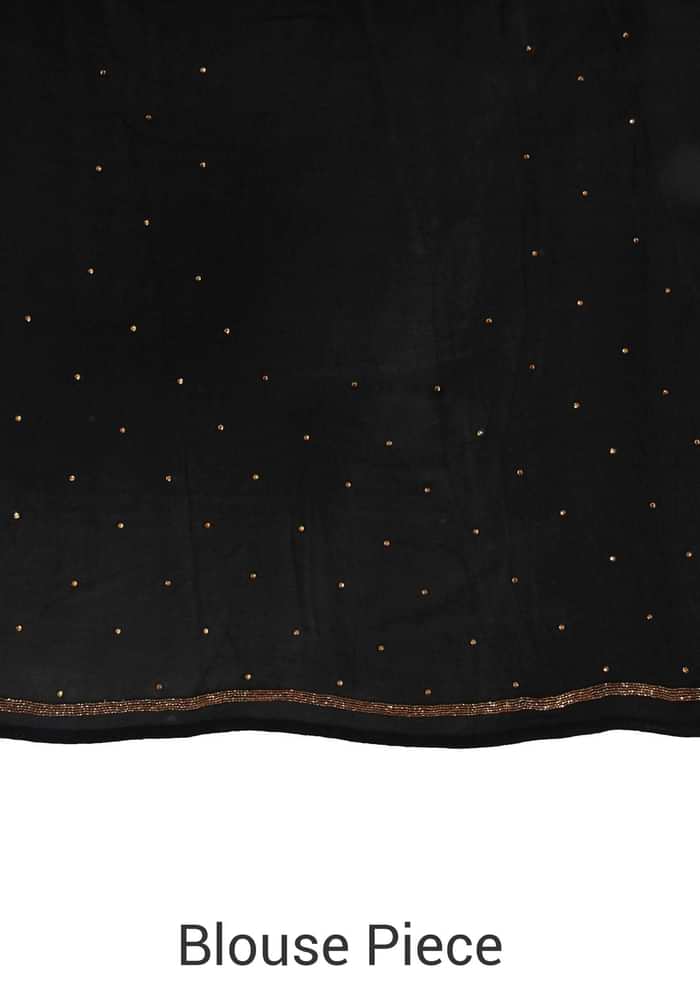 Black Saree With Resham Kashmiri Embroidery In Paisley Motif Online - Kalki Fashion