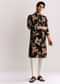 Black Silk Kurta Set With Floral Print