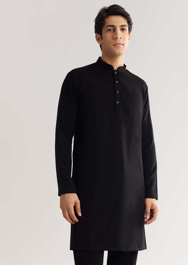 Black Suiting Indo Western With Thread And Beadwork