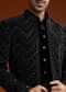 Black Velvet Embellished Indo Jacket Set
