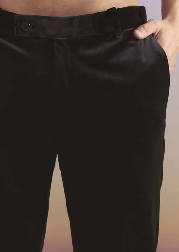 Black Velvet Tuxedo For Men With Cut Work And Beads Embroidery Black Velvet Tuxedo For Men With Cut Work And Beads Embroidery