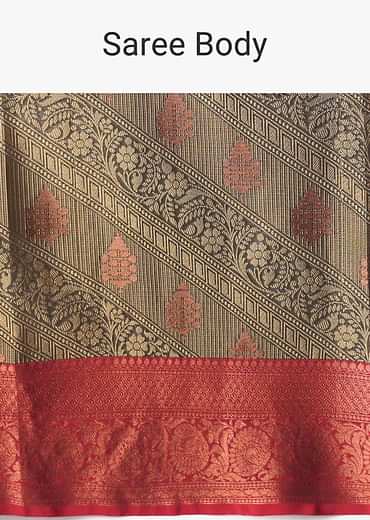 Black And Gold Banarasi Tunchui Silk Saree With Unstitched Blouse Piece