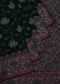 Black and pink saree in silk beautified in weaved embroidery only on Kalki