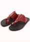 Black And Red Strappy Slides For Men In Leather With Buttons