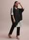 Black And White Checks Colour Block Woven Crepe Co-ord Set With Beads On Neckline
