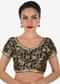 Black Brocade Blouse Features With Gold Lace Online - Kalki Fashion
