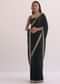 Black Satin Saree With Stone Studded Border