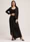 Black Crop Top Skirt And Embellished Jacket Set