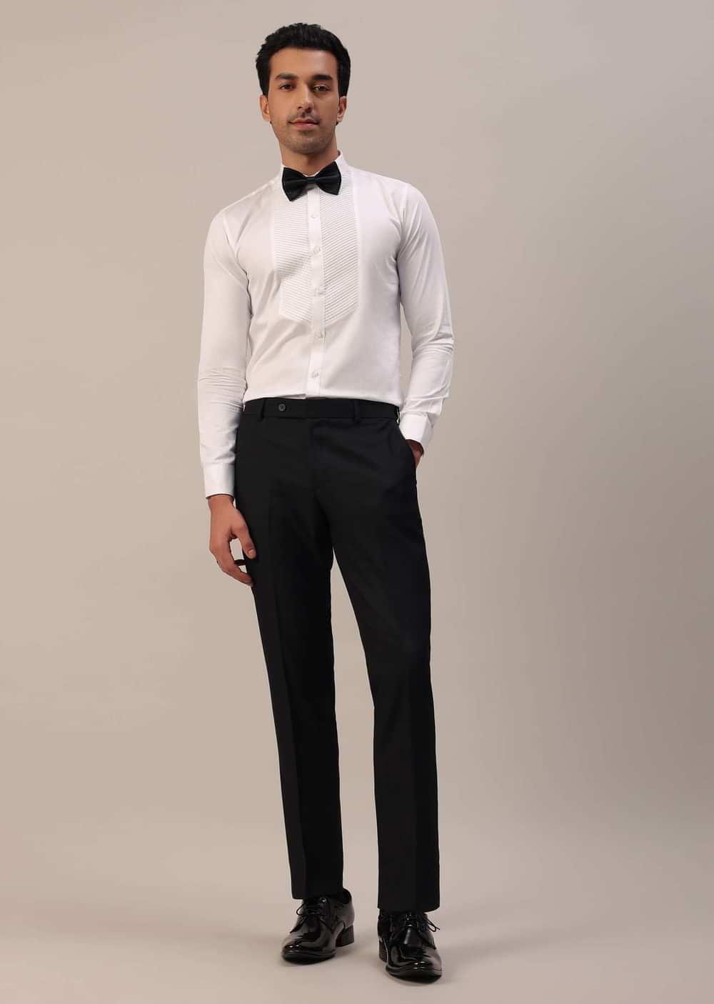 Black Crystal Studded Tuxedo Set In Terry Rayon