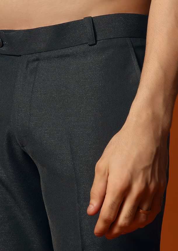 Black Cutdana Embroidered Indowestern Suit For Men Black Cutdana Embroidered Indowestern Suit For Men