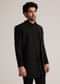 Black Open Jacket Set With Bead Embroidery
