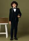 Black Embroidered Tuxedo In Suiting Fabric