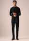 Black Embroidered Jacket And Kurta Set