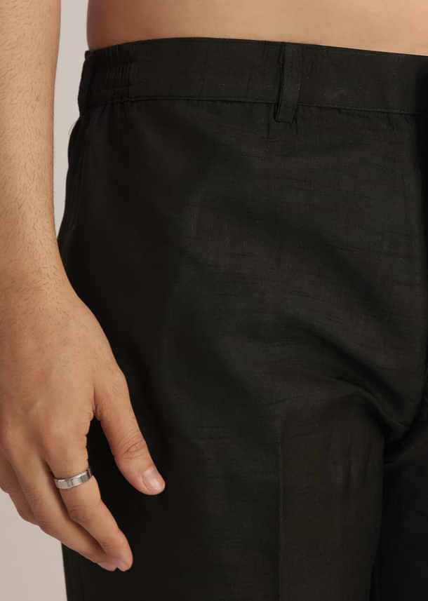 Black Embroidered Nehru Jacket Set Black Embroidered Nehru Jacket Set