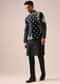Black Floral Jacket And Kurta Set