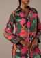 Black Floral Print Short Kurt Set With Sequin Work