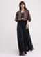 Black Georgette Croptop Palazzo With Sequin Work Cape
