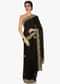 Black georgette saree embellished in cut dana embellishments only on Kalki
