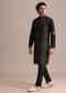 Black Hand Block Printed Foil Work Kurta Set