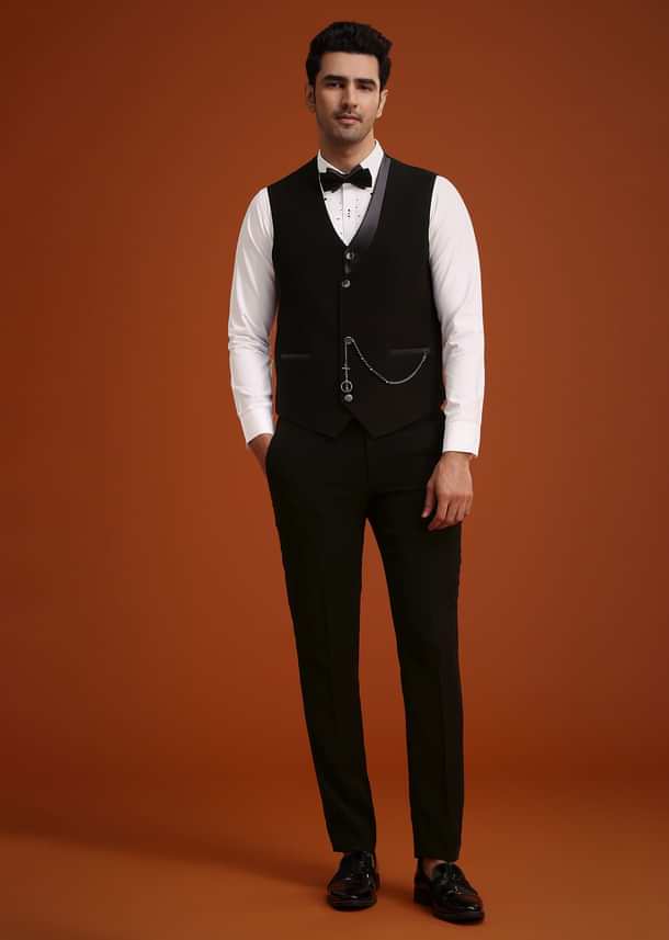 Black Hand Embellished Tuxedo Set Black Hand Embellished Tuxedo Set