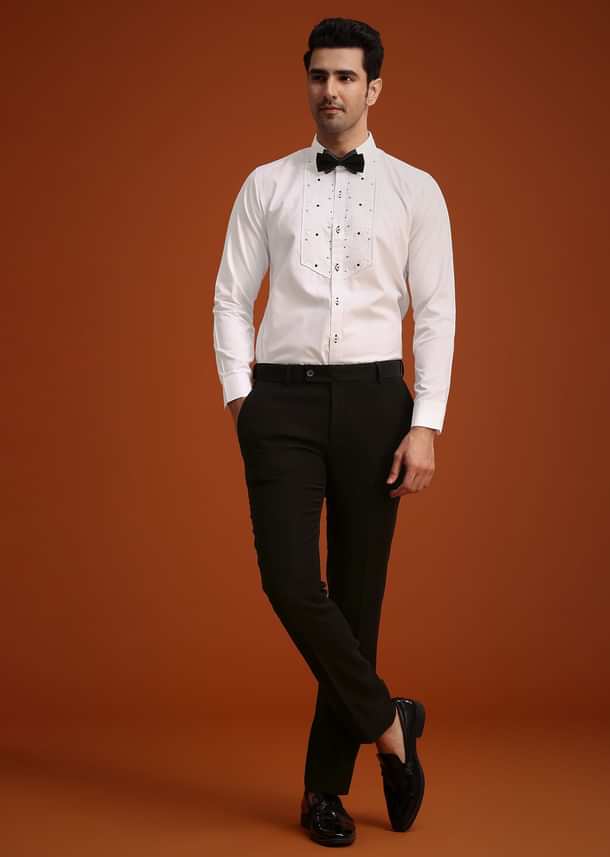 Black Hand Embellished Tuxedo Set Black Hand Embellished Tuxedo Set