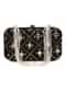 Black hand embroidered capsule clutch