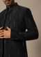 Black Indowestern Set With Embroidered Detail