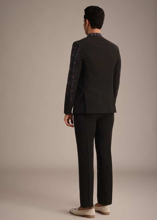 Black Indowestern Set With Cutdana Work Black Indowestern Set With Cutdana Work