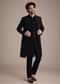 Black Indowestern Suit With Poth Work