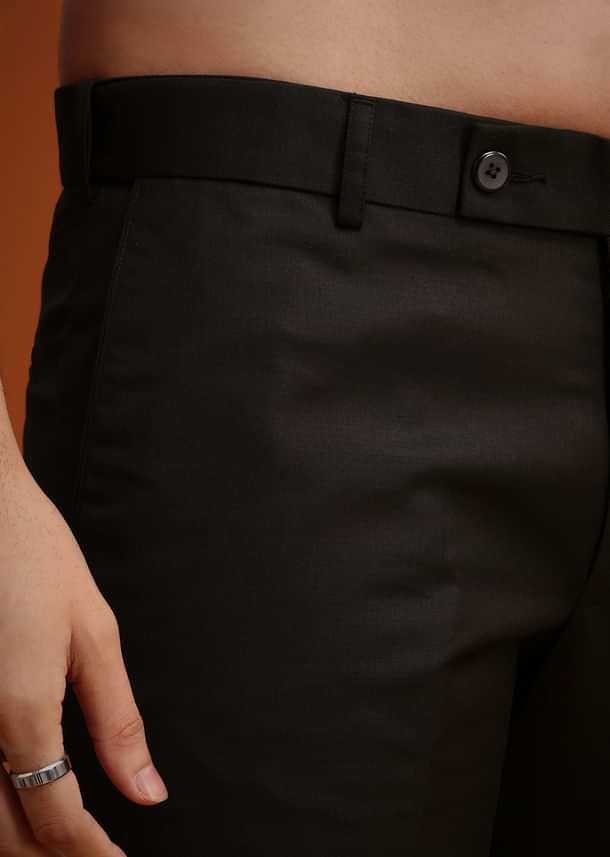 Black Jodhpuri Set With Pocket Square Black Jodhpuri Set With Pocket Square