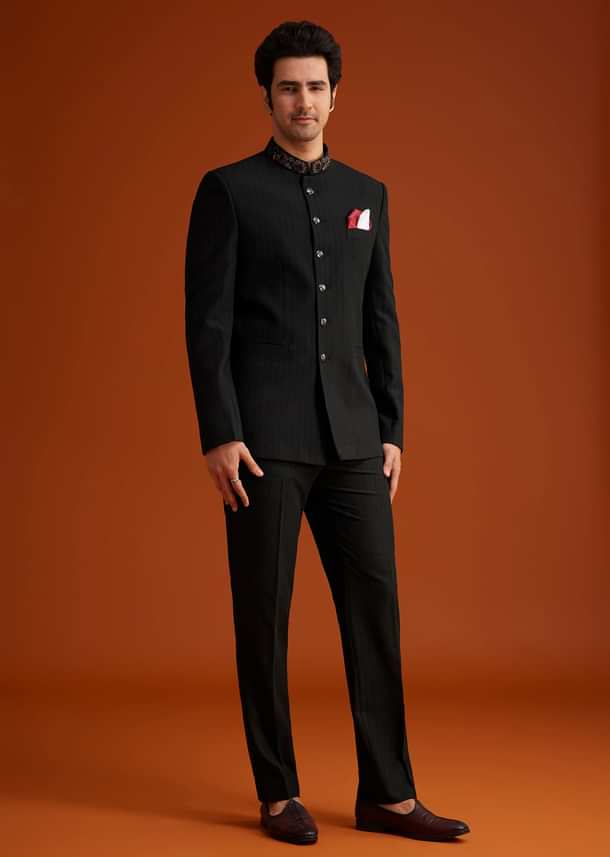 Black Jodhpuri Suit